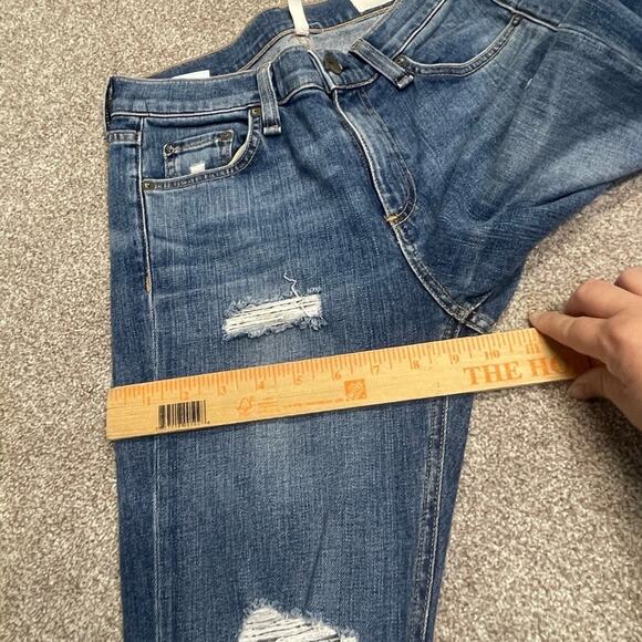 Designer Rag & Bone 10 inch Dre Jeans womens sz 25 distress blue jeans - Picture 13 of 15